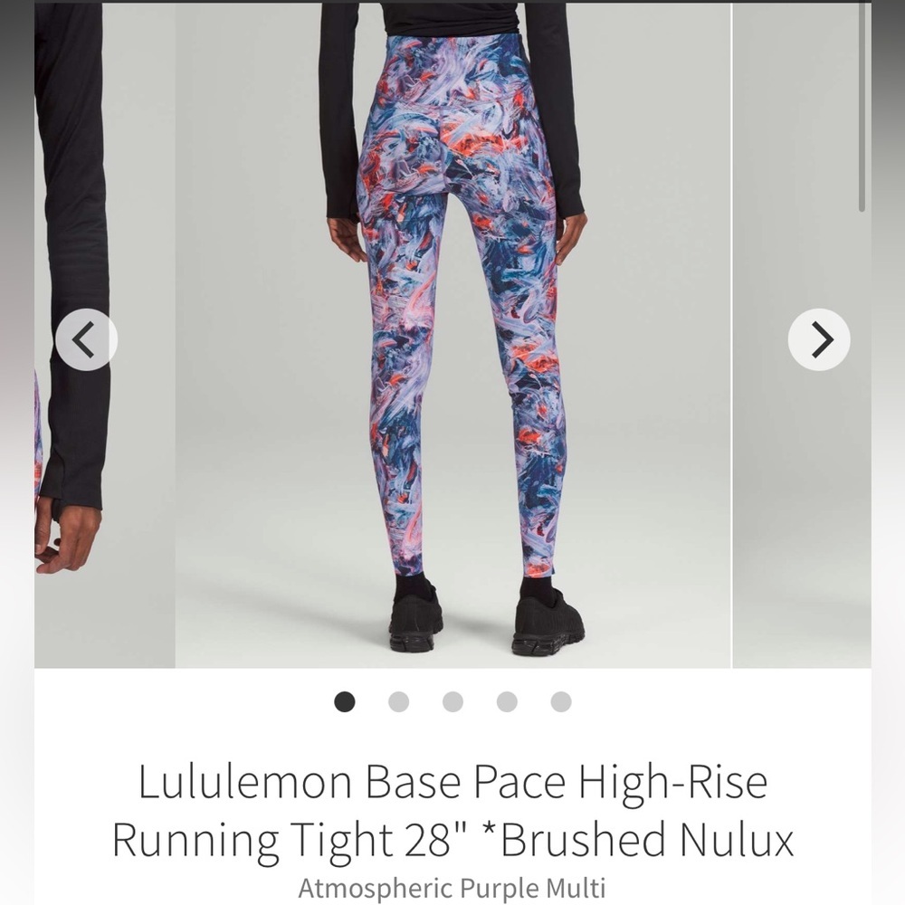 Lululemon Base Pace HR Tight 28” *Brushed Nulux in Atmospheric Purple Multi